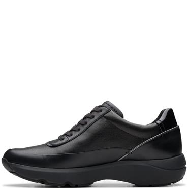 CLARKS WOMENS ZIP LACE TRAINER - BLACK MULTI